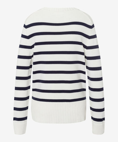 Pullover with Smart Horizontally Striped Look