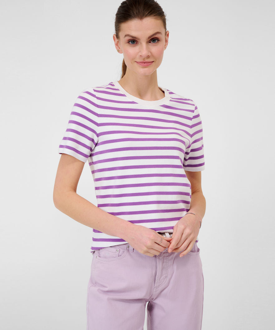 Striped Shirt with Round Neckline