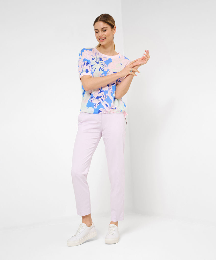 Lightweight Linen Shirt with Floral Print