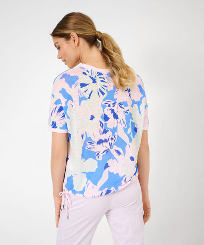 Lightweight Linen Shirt with Floral Print