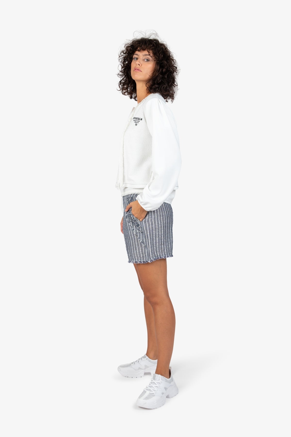 Sweat Jacket with Round Neckline