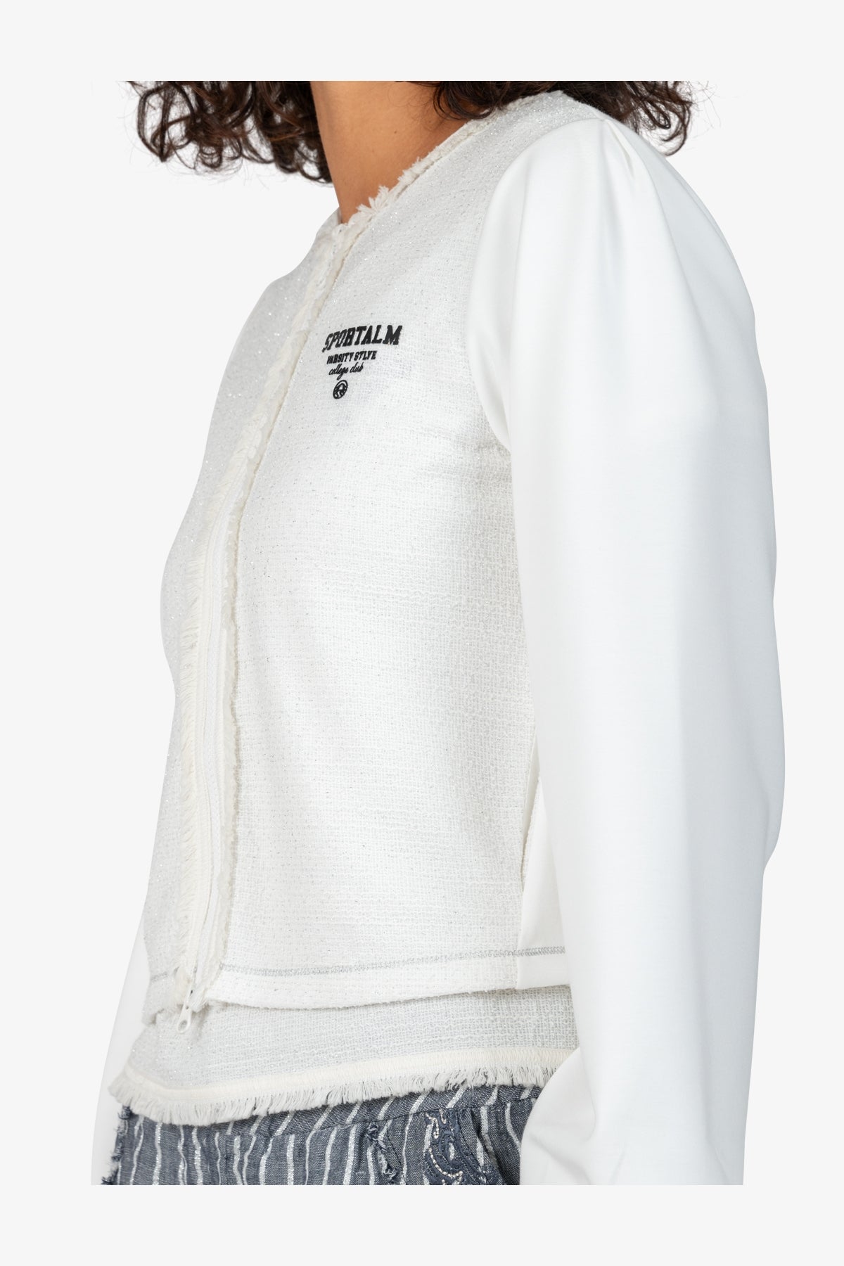 Sweat Jacket with Round Neckline