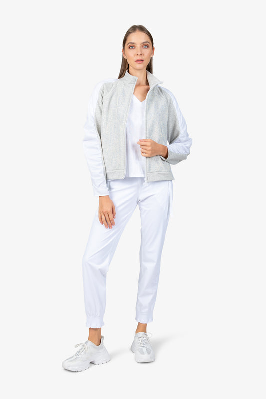 Sweat Jacket with Stand-up Collar