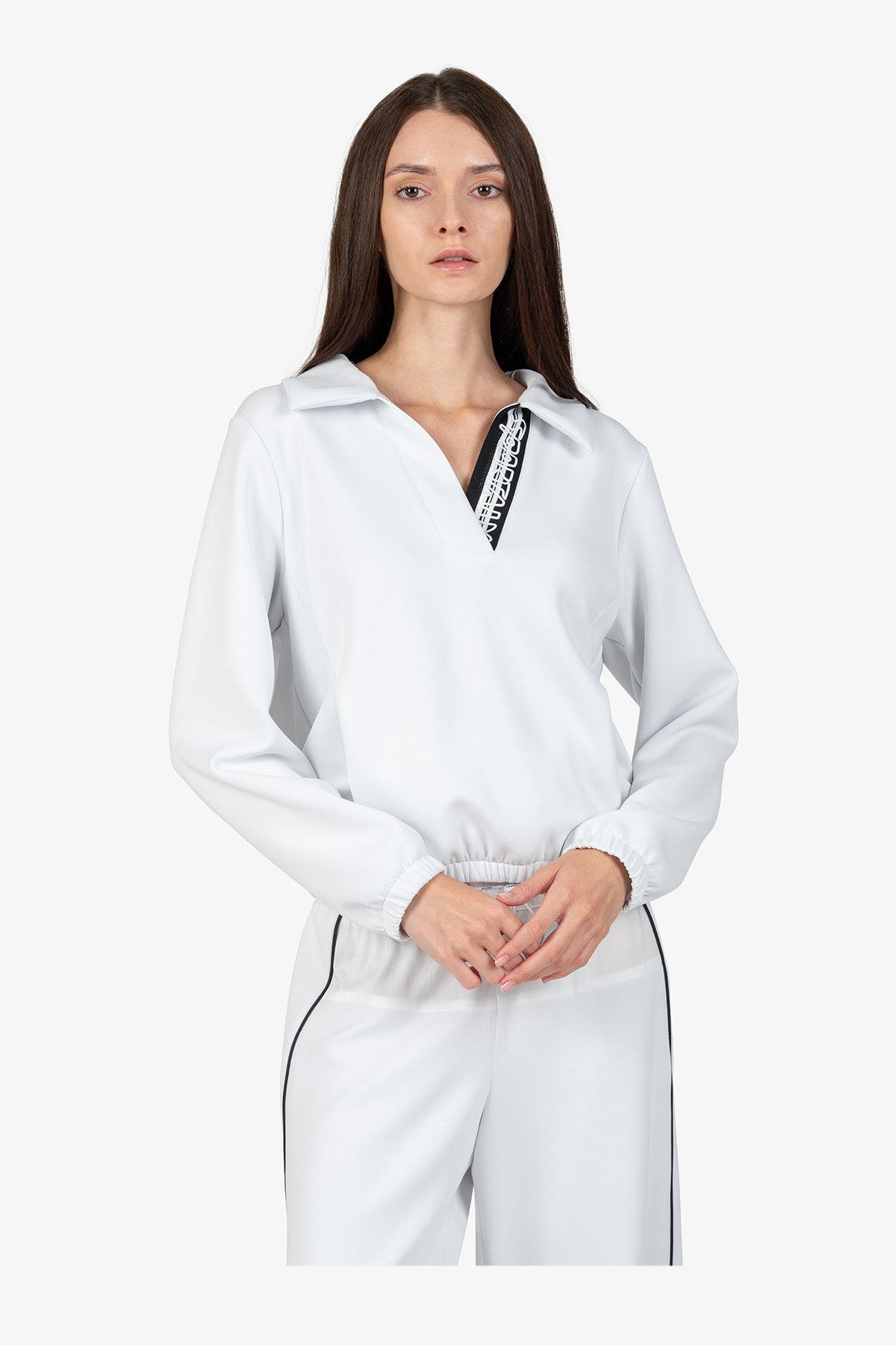Sweater with Polo Collar