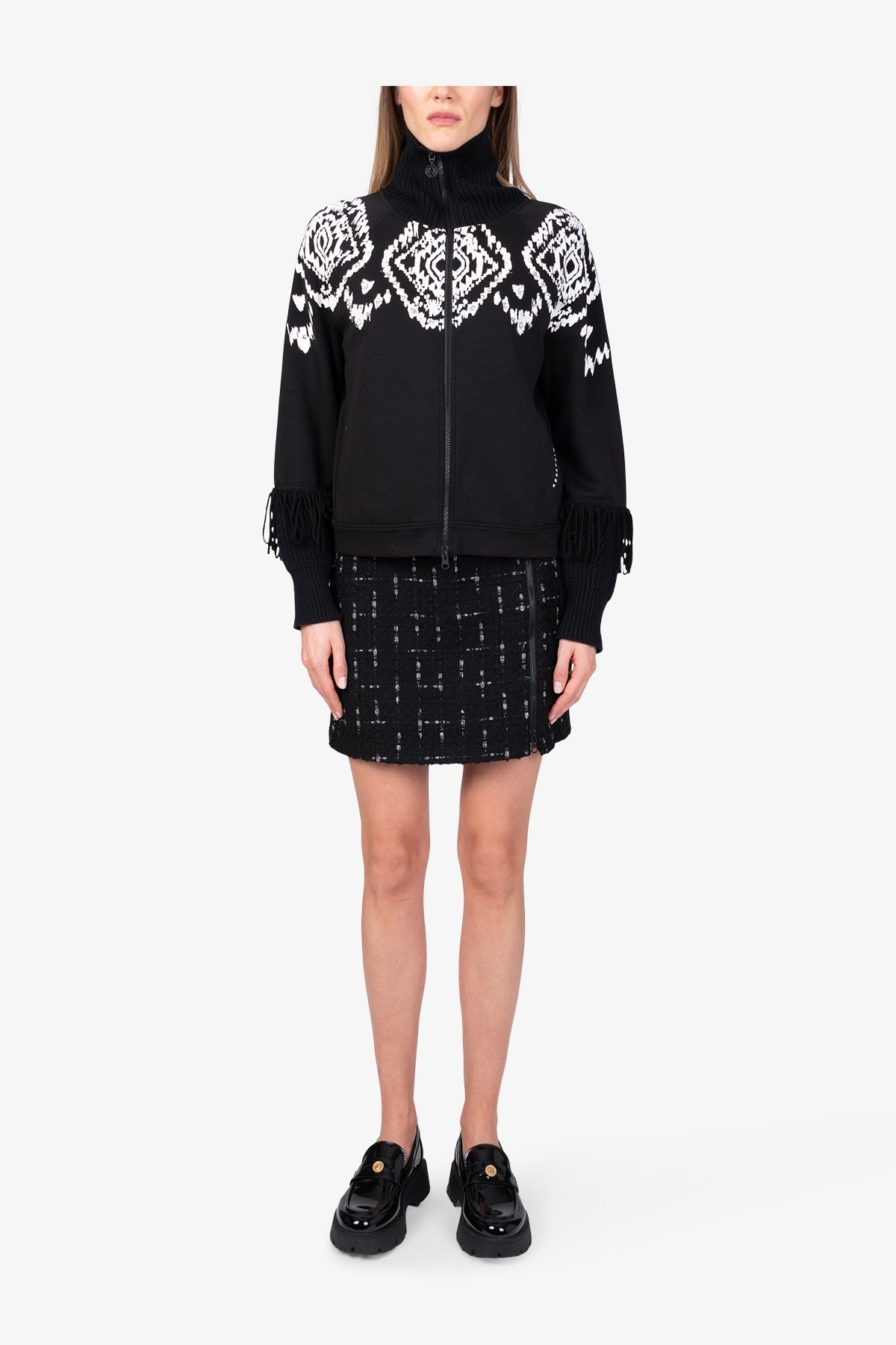 Sweat Jacket with Norwegian Print