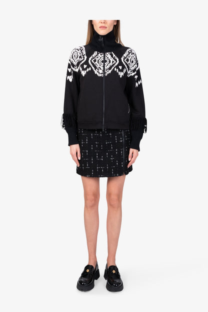 Sweat Jacket with Norwegian Print