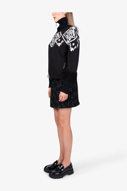 Sweat Jacket with Norwegian Print