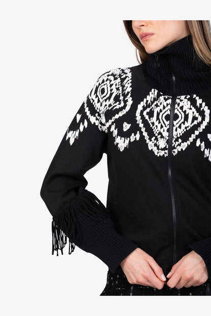 Sweat Jacket with Norwegian Print
