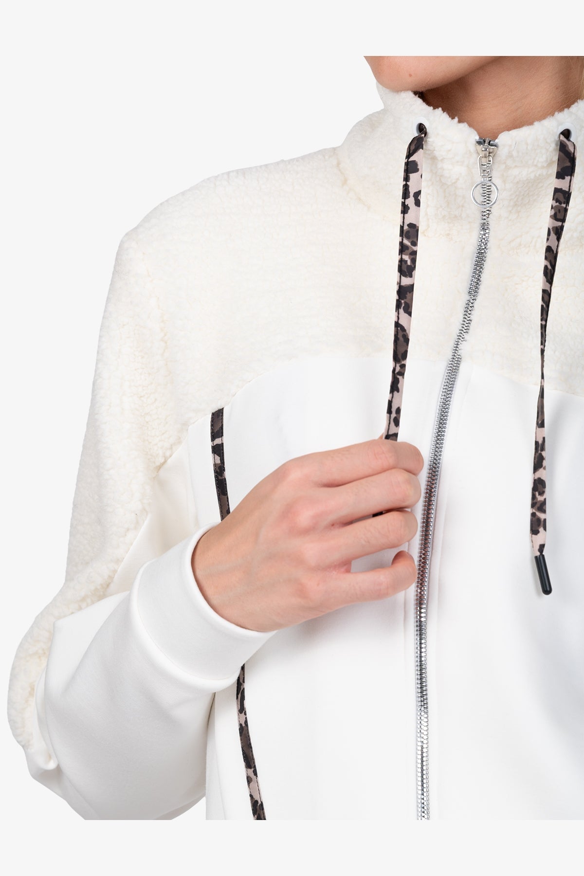 Sweat Jacket with Teddy Fabric