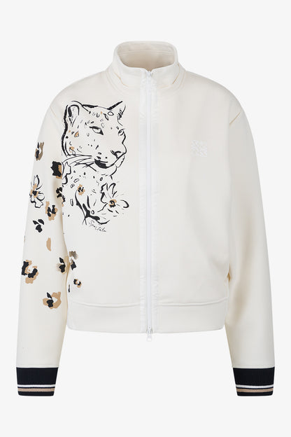 Sweat Jacket with Asymmetric Print