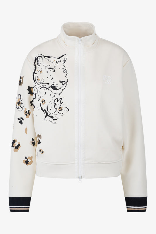 Sweat Jacket with Asymmetric Print