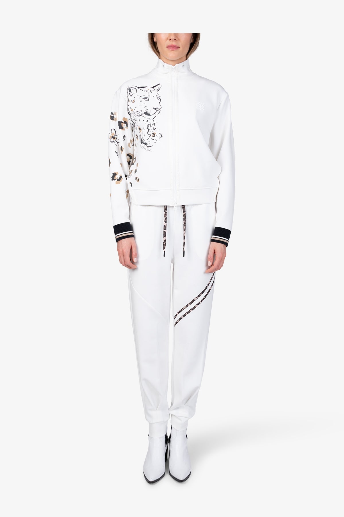 Sweat Jacket with Asymmetric Print