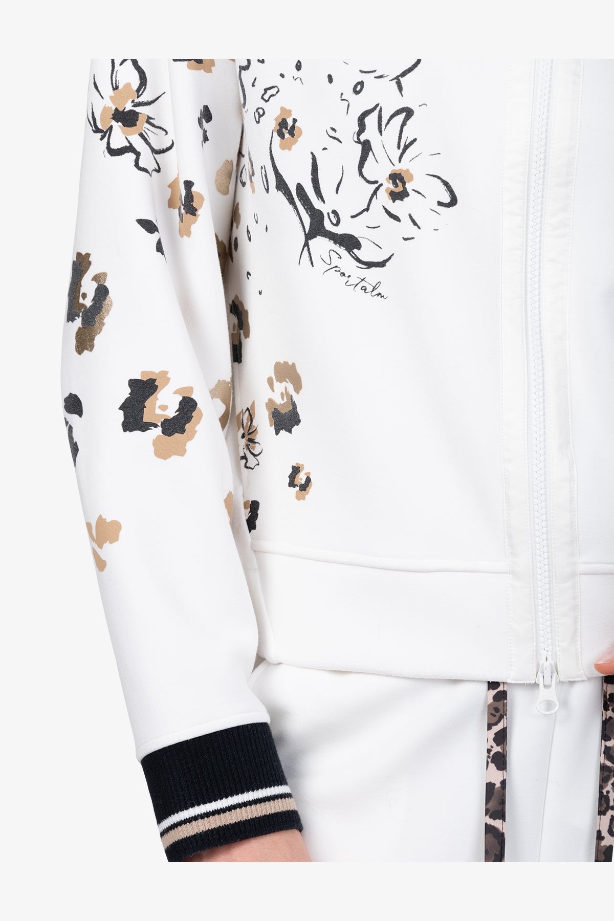 Sweat Jacket with Asymmetric Print