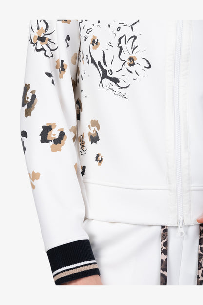 Sweat Jacket with Asymmetric Print