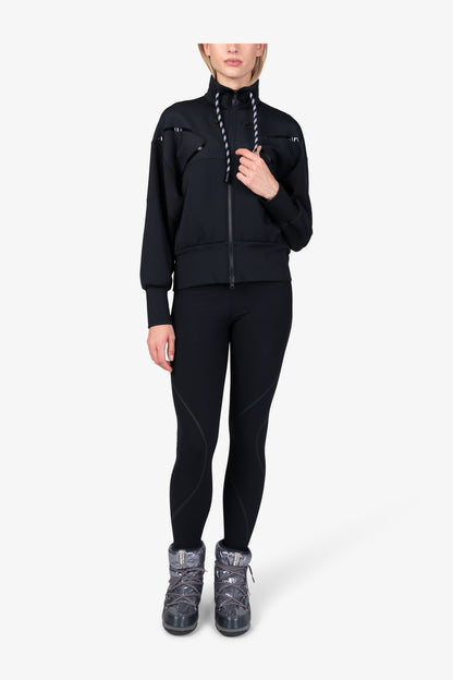 “S"型絎縫圖案抽繩立領休閒夾克