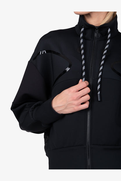 “S"型絎縫圖案抽繩立領休閒夾克