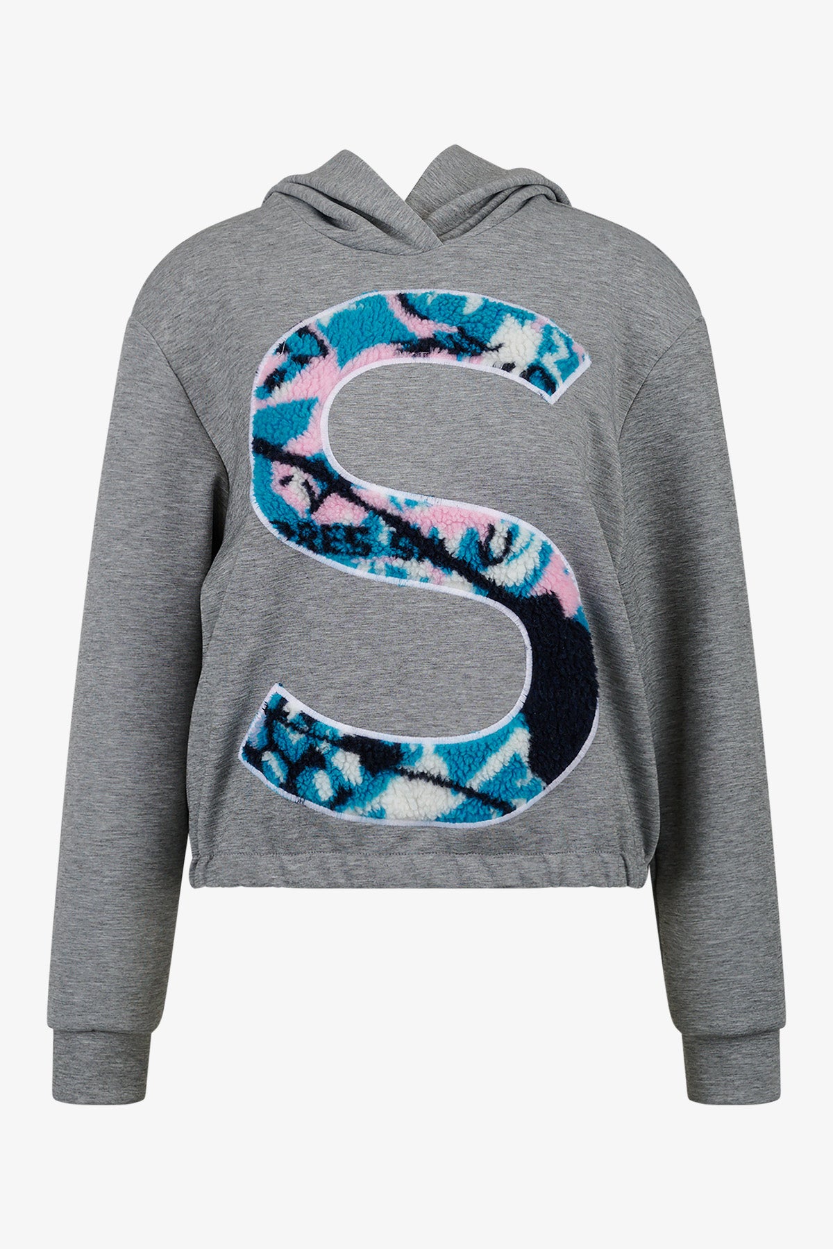 "S"型3D圖案連帽套頭衫