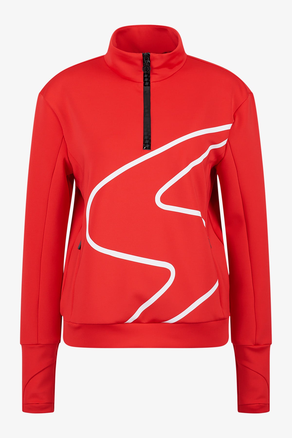 "S"型鐳射圖案拉鏈立領衛衣