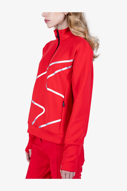 "S"型鐳射圖案拉鏈立領衛衣