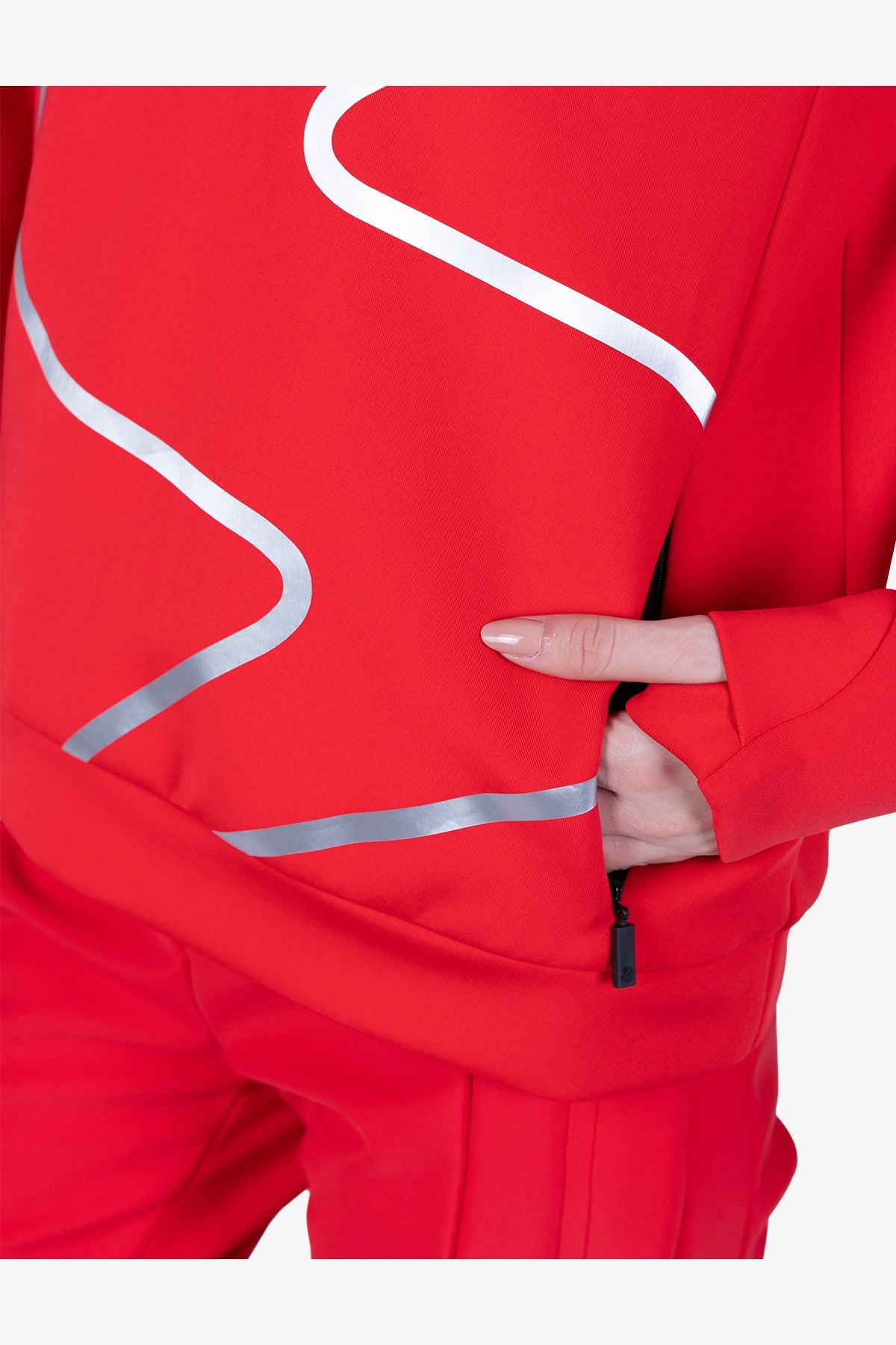 "S"型鐳射圖案拉鏈立領衛衣