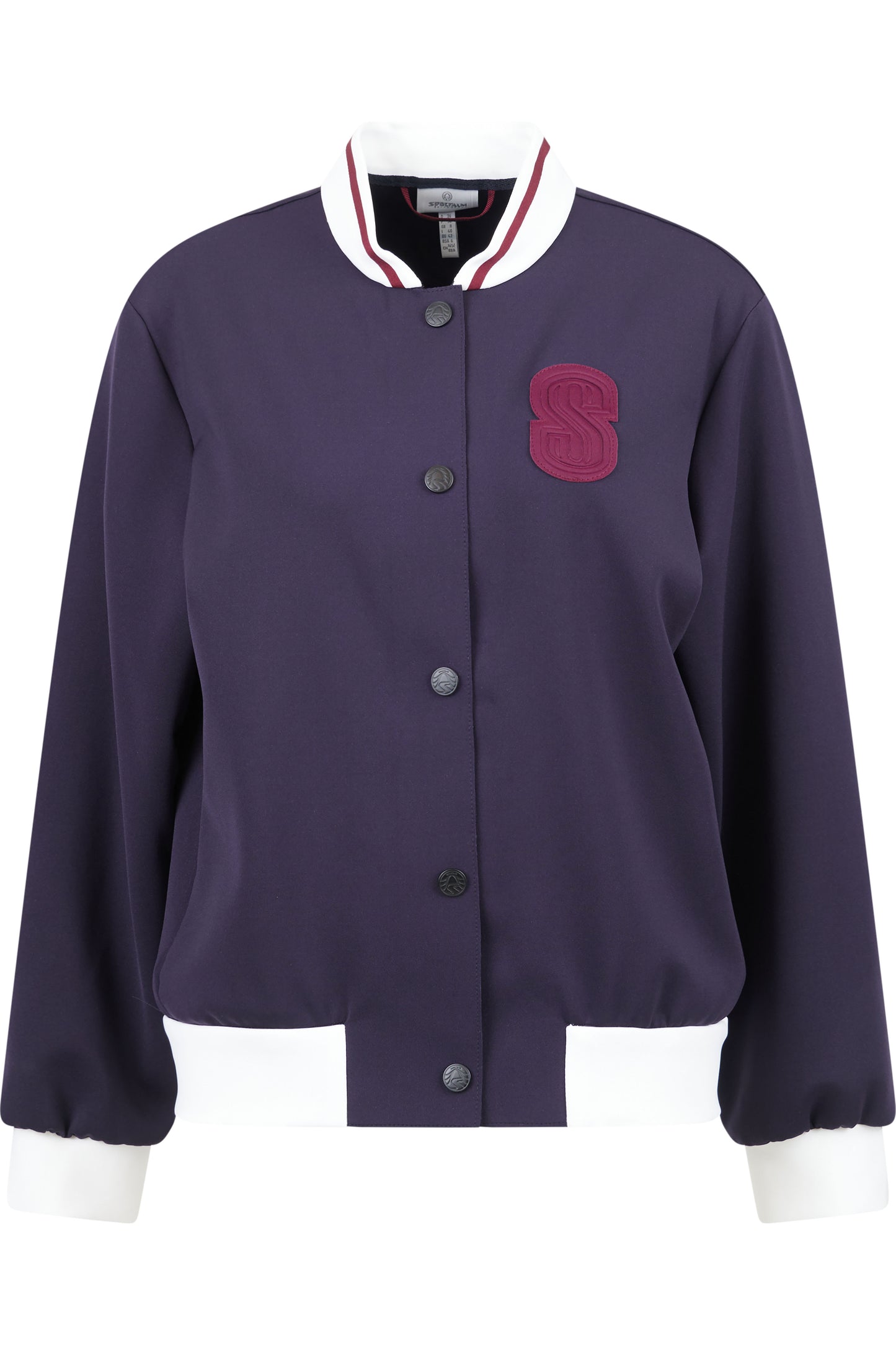 “S"徽標圖案撞色邊學院風夾克