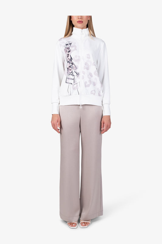 Cotton Sweat Jacket with Print