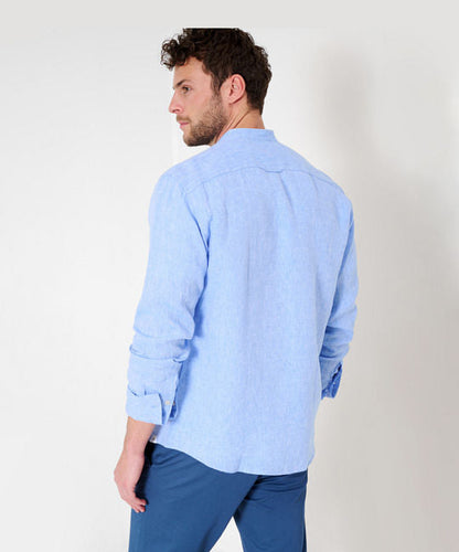 Stand-up Collar Shirt in Summery Linen