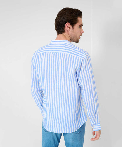 Striped shirt with Stand-up Collar