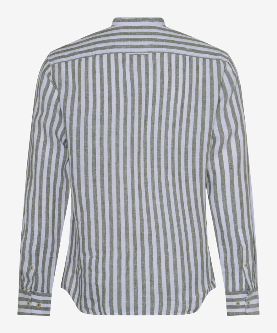 Striped shirt with Stand-up Collar