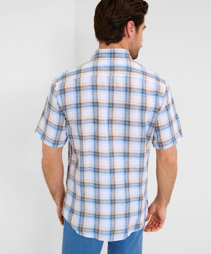 Linen Shirt with Sporty Cheque Pattern