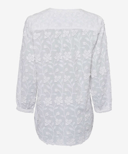 Blouse with 3D Floral Pattern