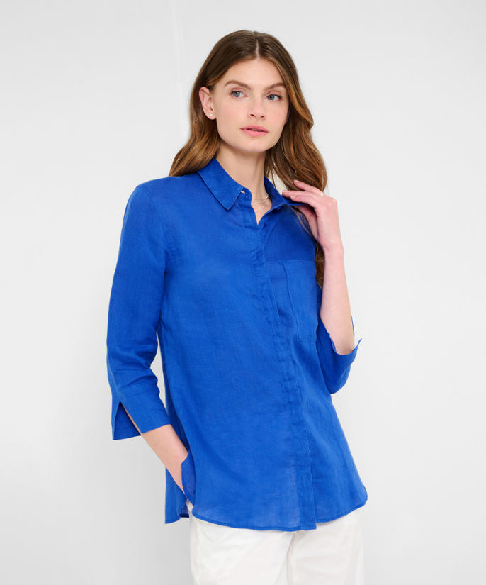 Feminine Shirt Blouse Made from Pure Linen