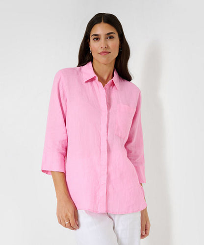 Feminine Shirt Blouse Made from Pure Linen