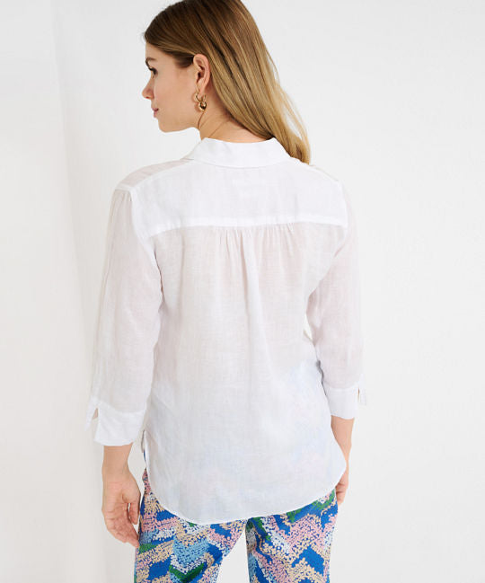 Feminine Shirt Blouse Made from Pure Linen