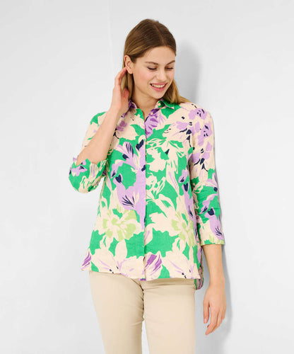 Linen Blouse with A Fashionable Print