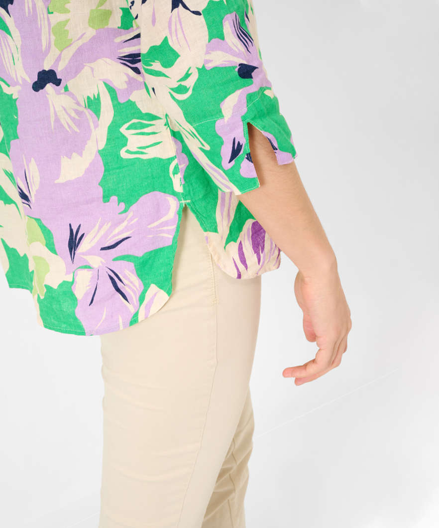 Linen Blouse with A Fashionable Print