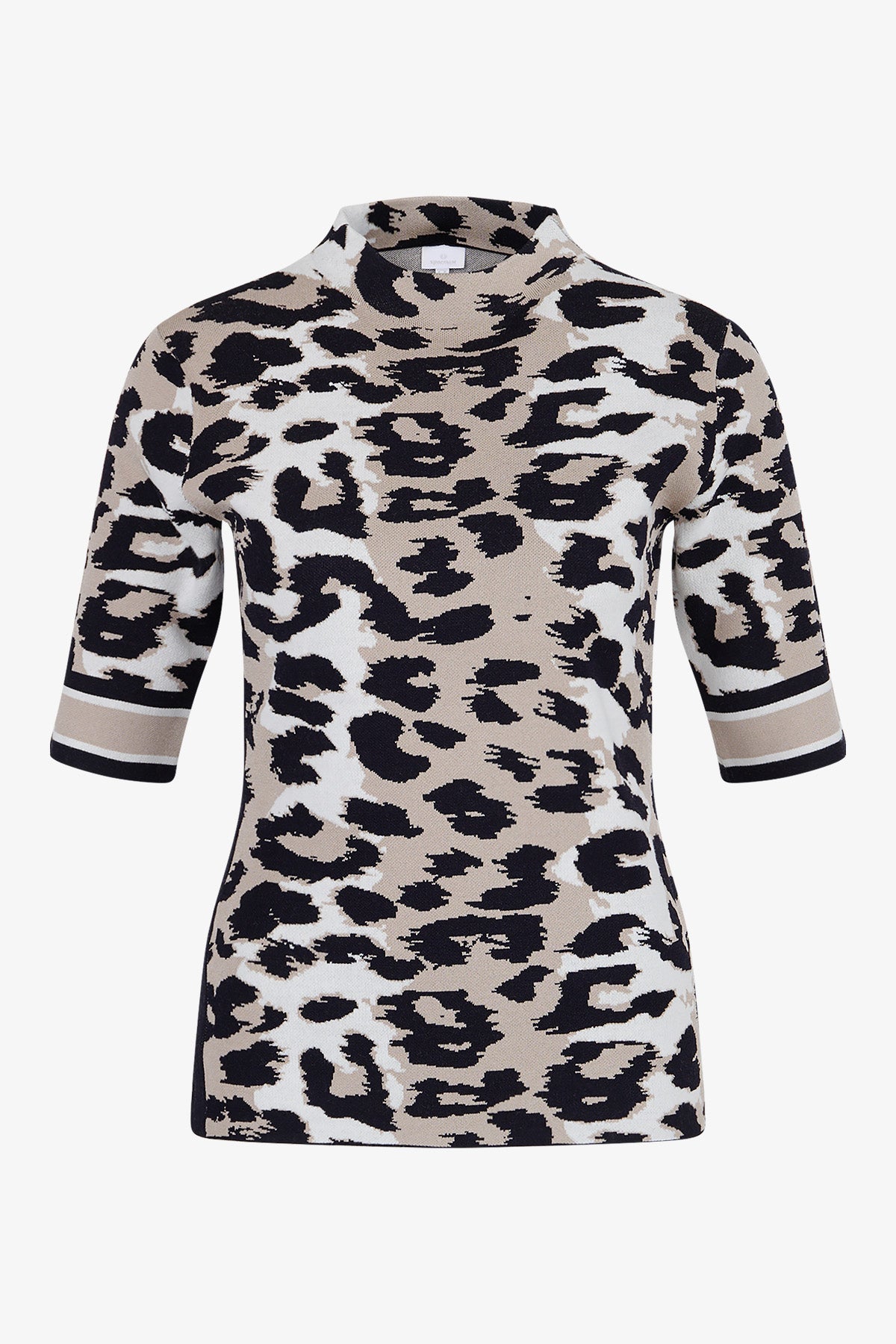Short-sleeved Jumper with Stand-up Collar