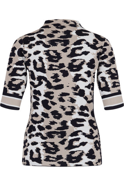 Short-sleeved Jumper with Stand-up Collar