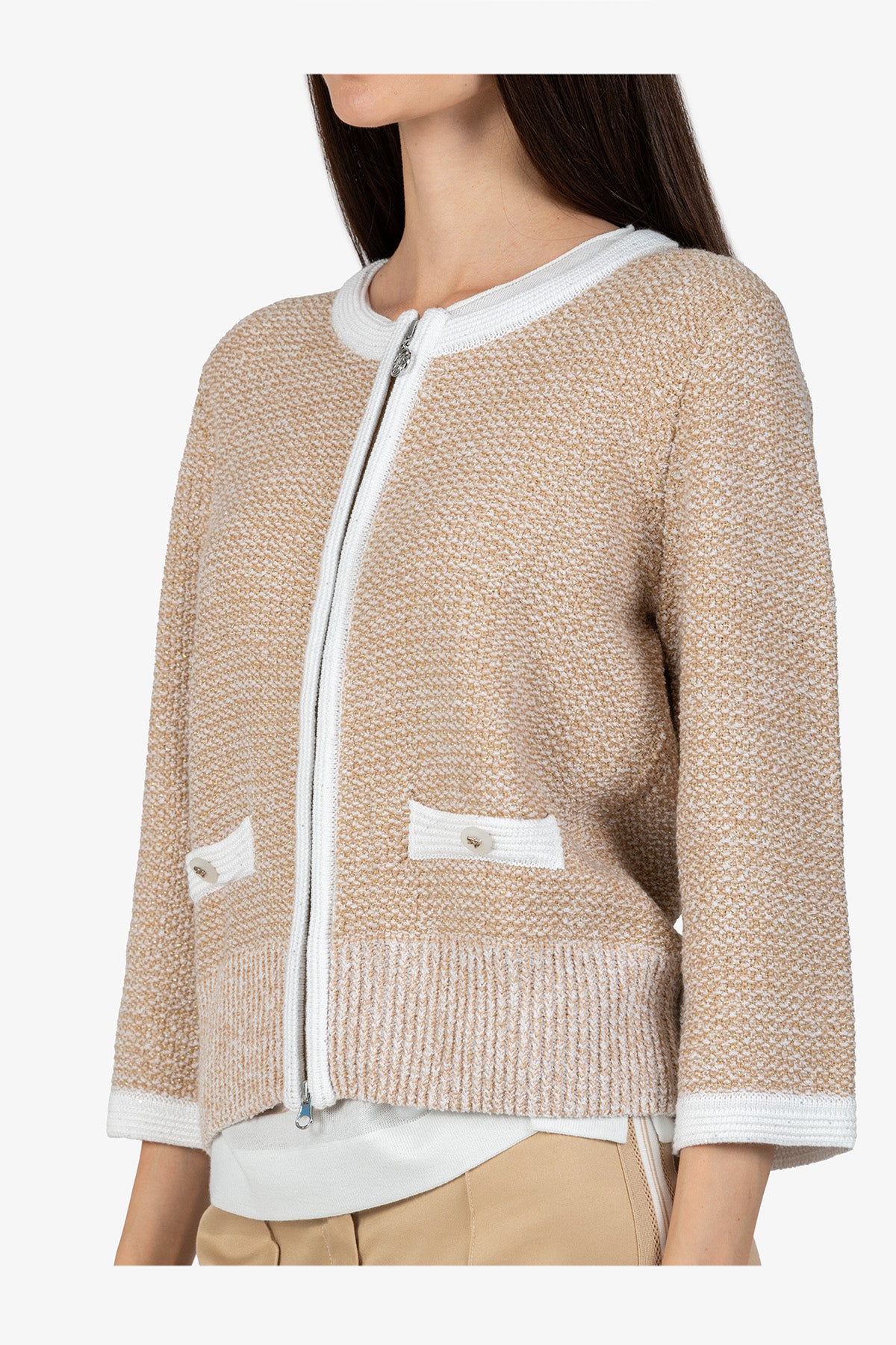 Cardigan with Stand-up Collar