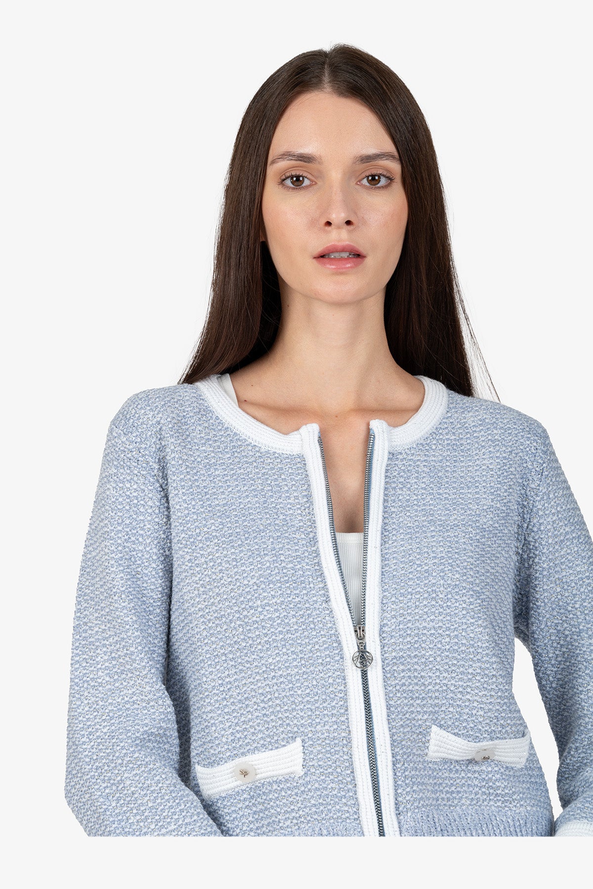 Cardigan with Stand-up Collar