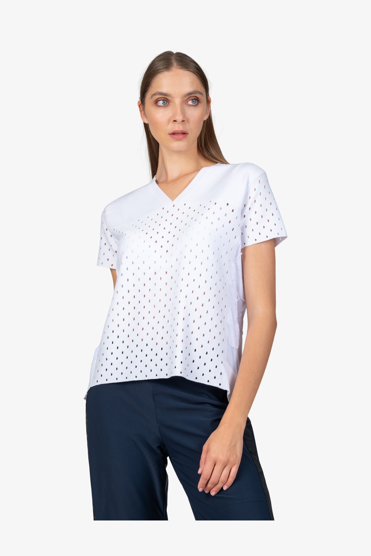 V-neck Jumper with Short Sleeves