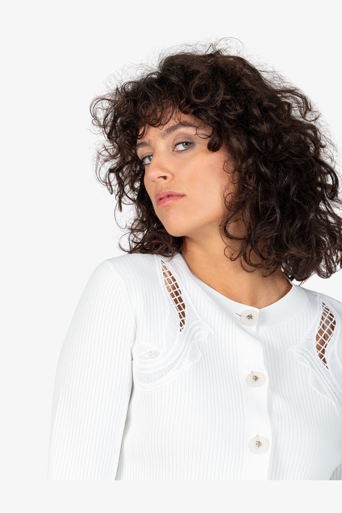 Cardigan with Round Neckline