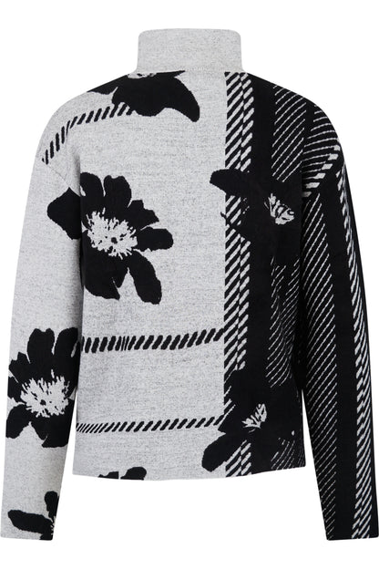 Jumper in Abstract Check Jacquard