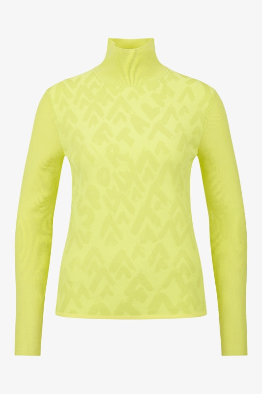 Turtleneck Jumper with Mountain Motif Graphic