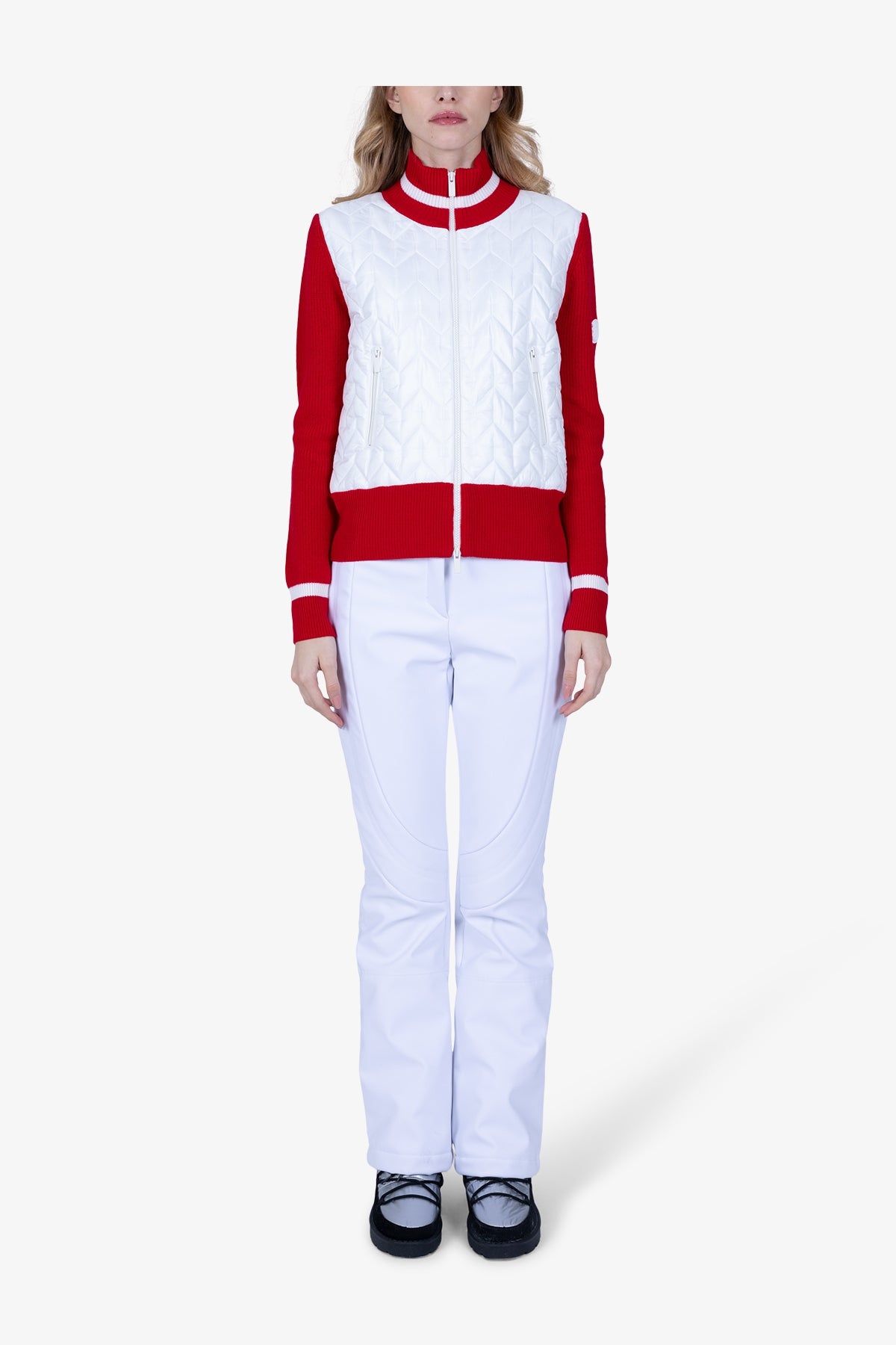 撞色拼接絎縫飛行員夾克