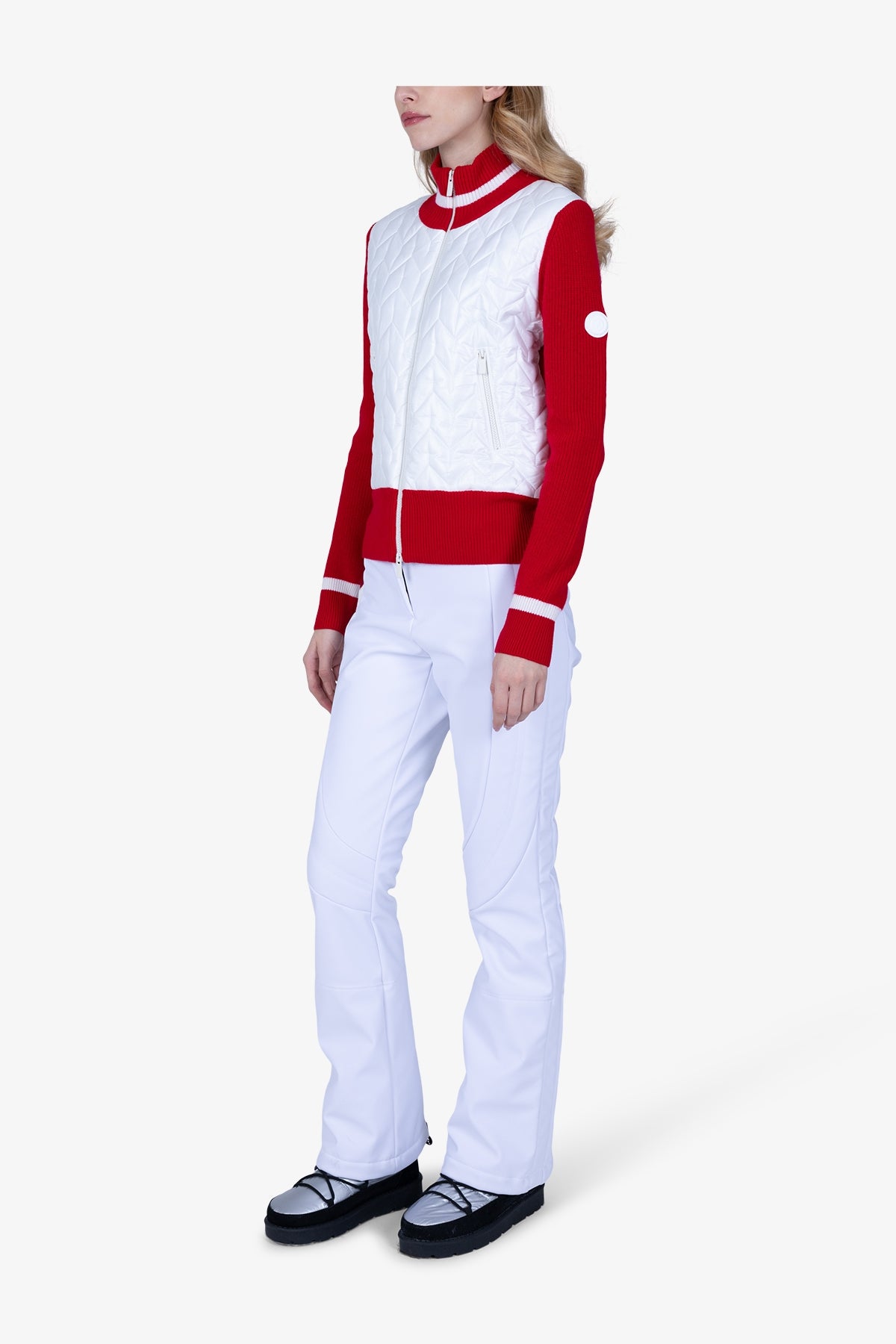 撞色拼接絎縫飛行員夾克