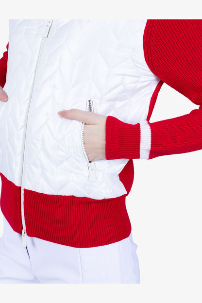 撞色拼接絎縫飛行員夾克