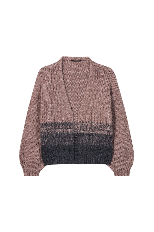 Cardigan with Gradient Knit Pattern