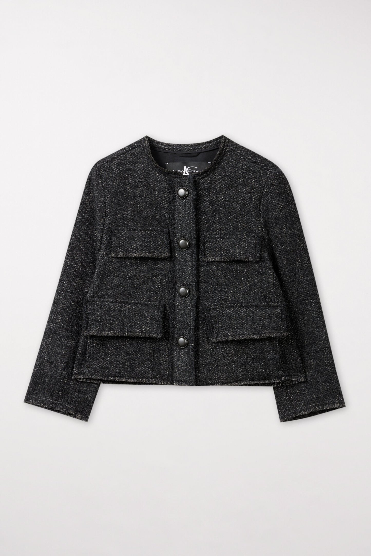 Cropped Jacket in Soft Two-tone Twwed