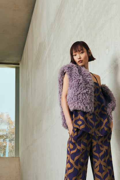 Cropped Waistcoat in Ultra-soft Fake Fur